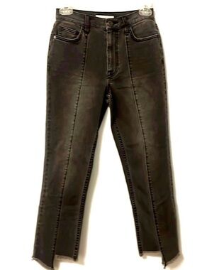 JOIE Jeans 24 High Waist Zigzag 
Hem Stretch Frayed Cropped Skinny
Denim Black